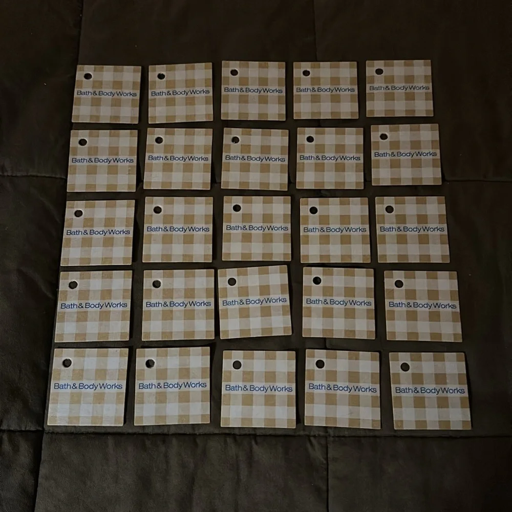 Bath & Body Works Small Cardboard Gingham Gift Tags